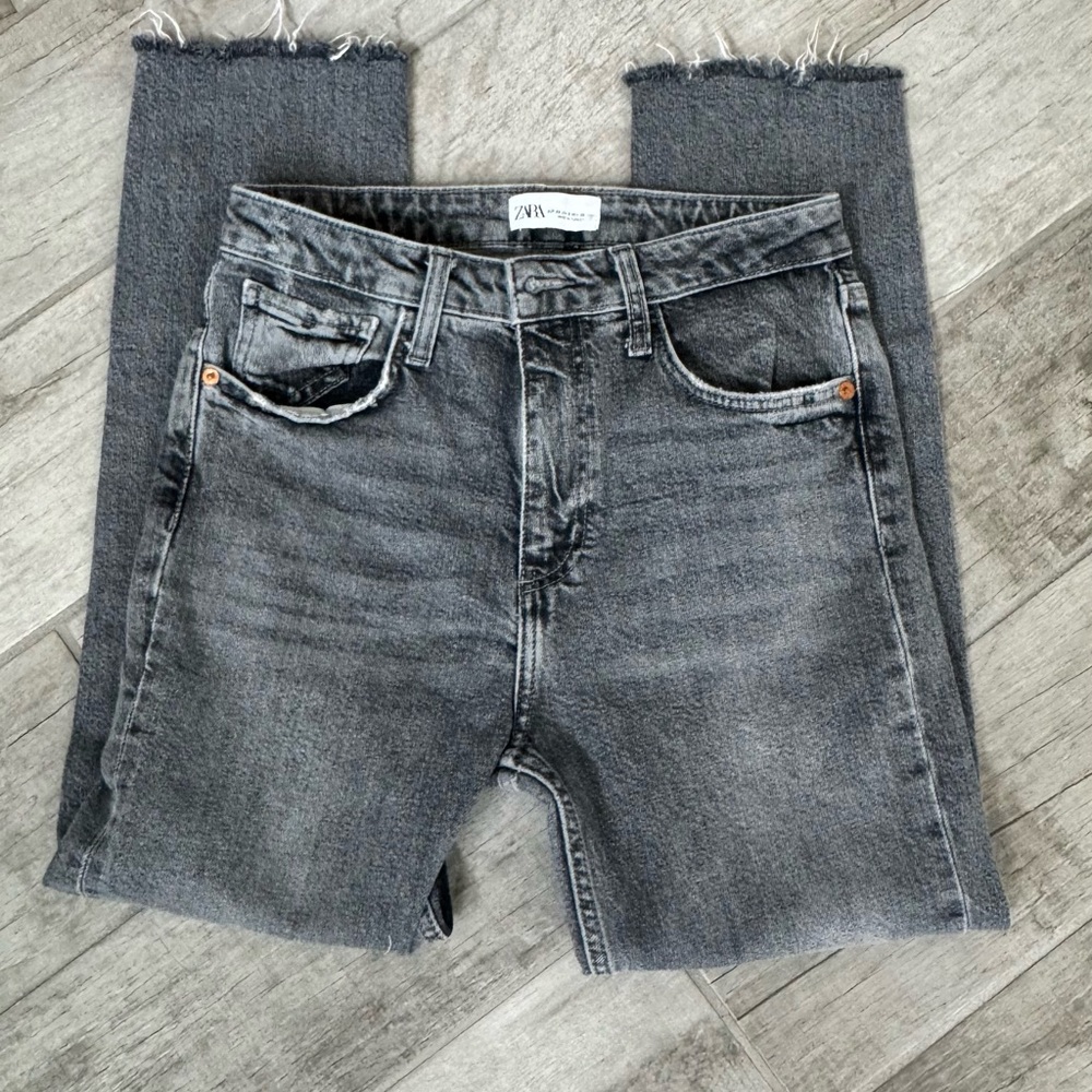 Zara Women's Washed Gray Denim Jeans
